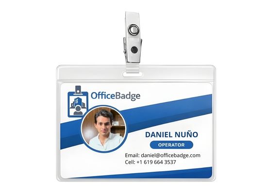 Essential Office Badge — Horizontal (Clip)